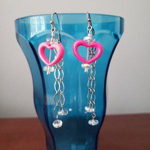 Funky Heart Dangle Earrings